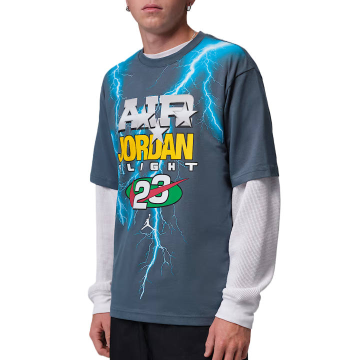 Jordan Jordan Brooklyn T Shirts Men's Blue Fox Crew Neck Moderate