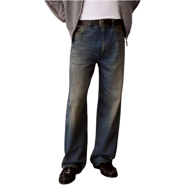 Calvin Klein Jeans Men's 3YC Denim Blue Moderate Wide Leg Pants