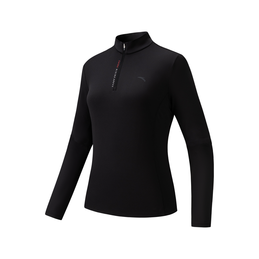 ANTA T Shirts Women's Black Stand Collar Thin