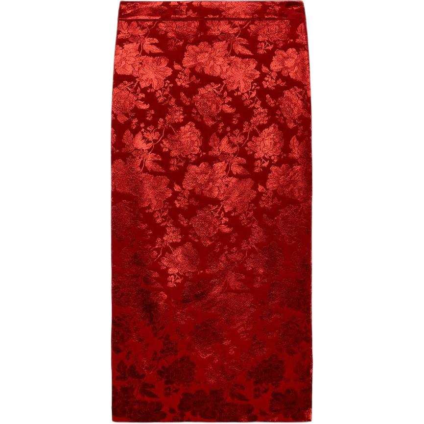 ZARA Casual Long Skirts Women's Dark Red Color Moderate