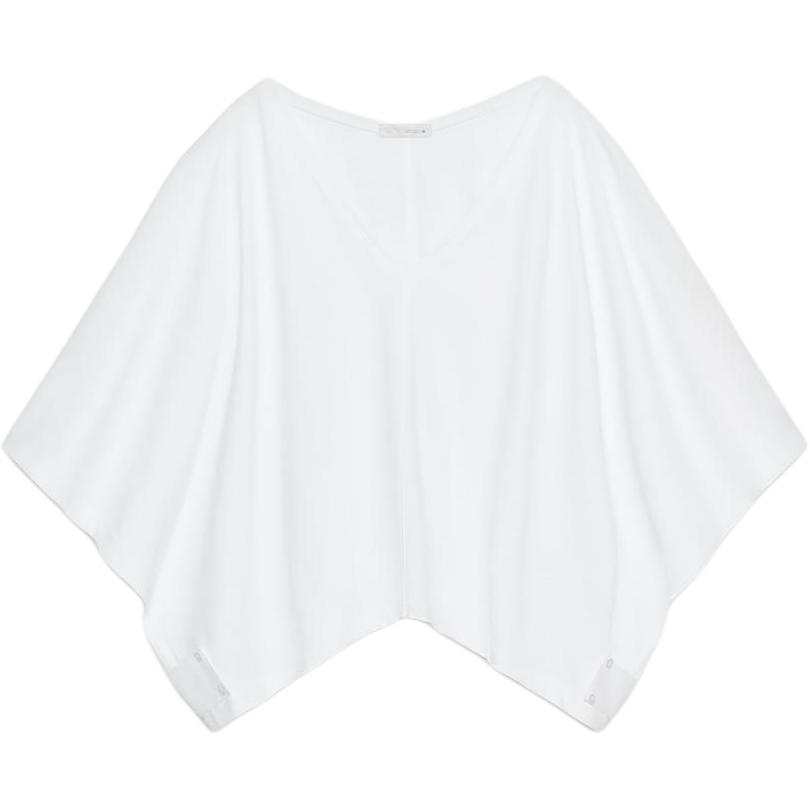 ZARA T Shirts Women's White V Neck