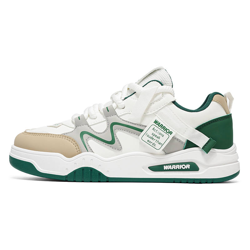 WARRIOR WARRIOR Skateboard Shoes Men's Low Top White/Gray/Khaki