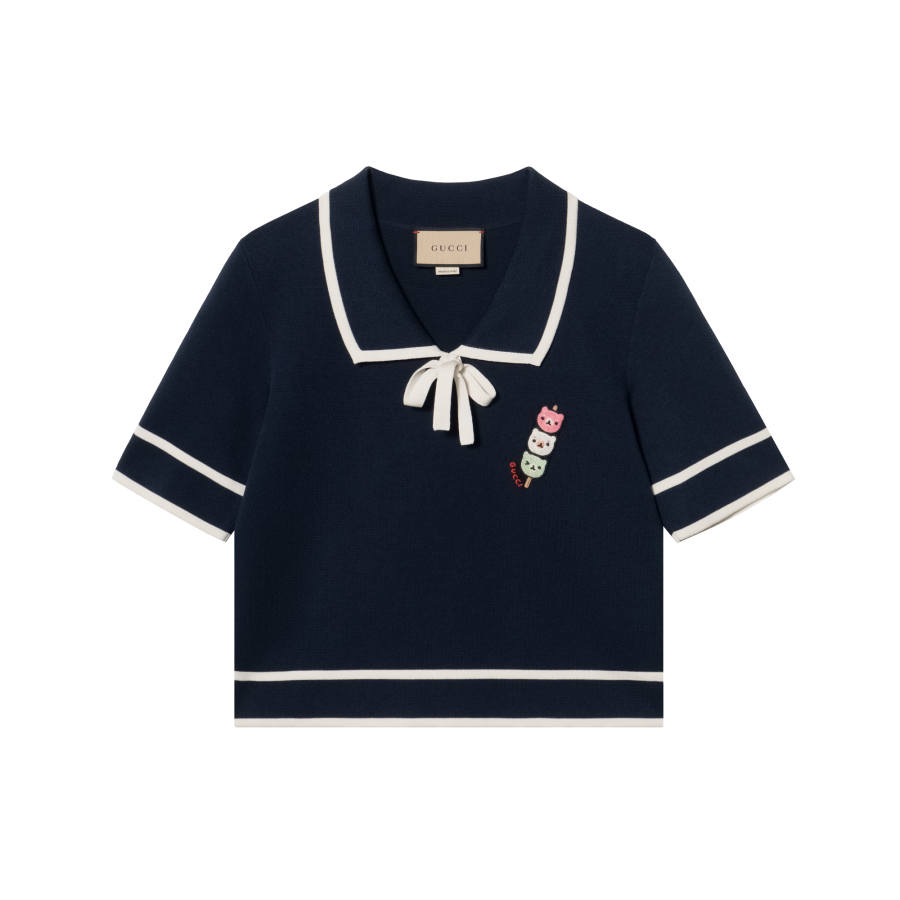 GUCCI T Shirts Women's Blue Lapel Moderate