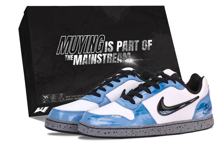 Nike Nike EBERNON Skateboard Shoes Men's Low Top White/Blue/Black