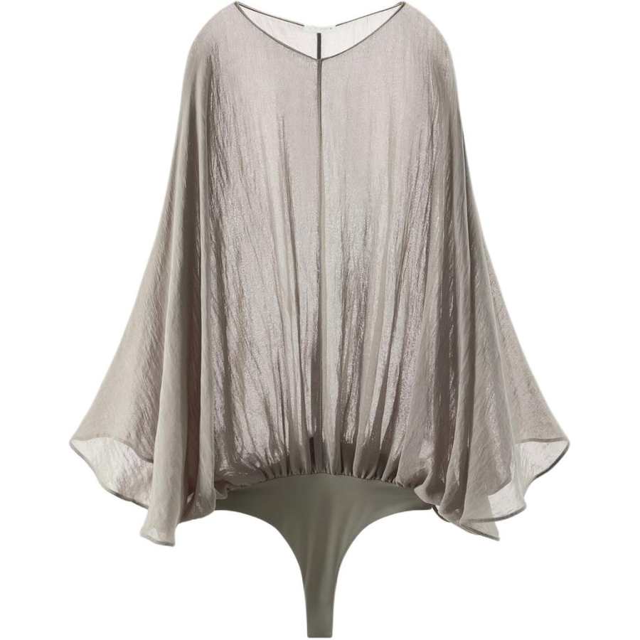 ZARA ZARA Bodysuits Women's Medium Gray Crew Neck