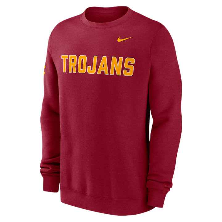 Nike Nike College Sweatshirts Men's Total Crimson Team Crew Neck Moderate