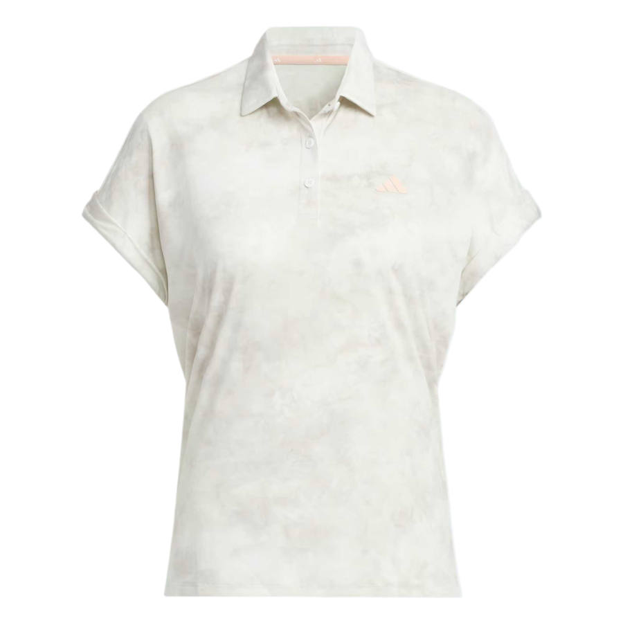 Adidas Adidas ALLOVER PRINT Golf Clothing Women's Clear Quartz/Gray Polo Collar Moderate