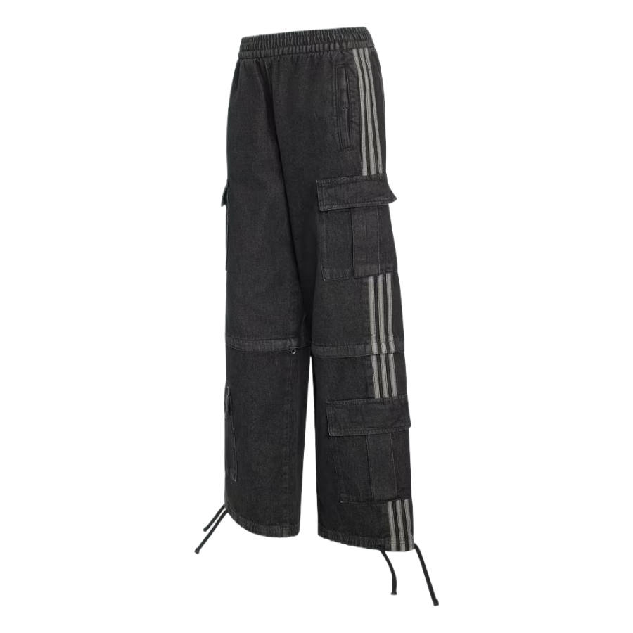 Adidas Adidas Casual Pants Women's Pure Black Denim Moderate Straight Fit Pants