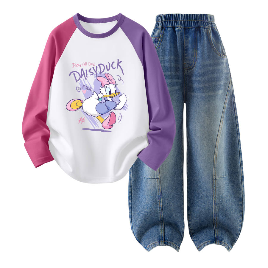 Disney Kids Casual Sportswear Crew Neck Thin Stretch Breathable