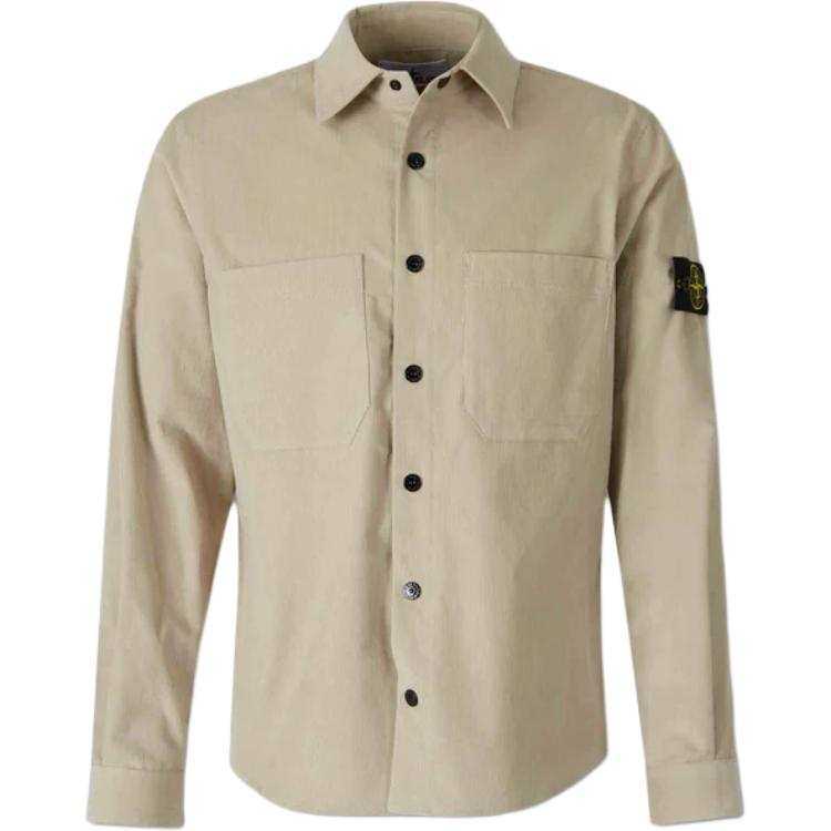 STONE ISLAND Shirts Men's Light Umber Lapel Moderate Straight Fit