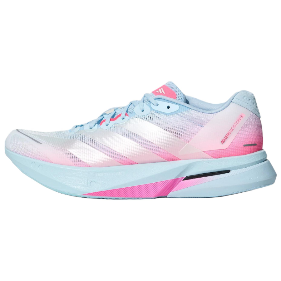 Adidas Adidas Adizero Boston 13 Running Shoes Unisex Low Top Snow Crystal Blue/White Metal/Bright Pink