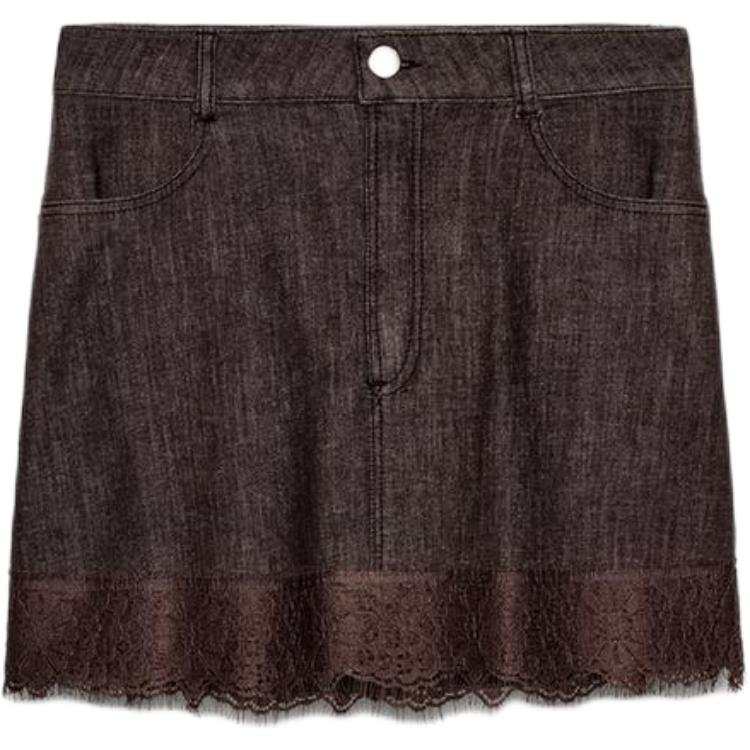 ZARA Denim Short Skirts Women's Brown Moderate