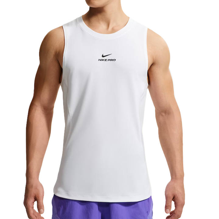 Nike Nike Pro Fitness Clothing Men's White/Black Crew Neck Moderate