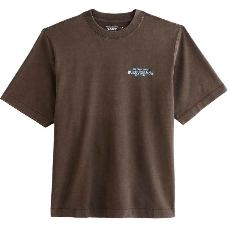 Abercrombie&Fitch T Shirts Men's Coffee Brown Crew Neck