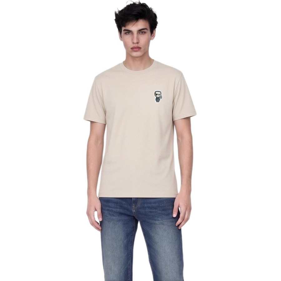 KARL LAGERFELD / Karl Lagerfeld Jeans T Shirts Men's Khaki Crew Neck Moderate