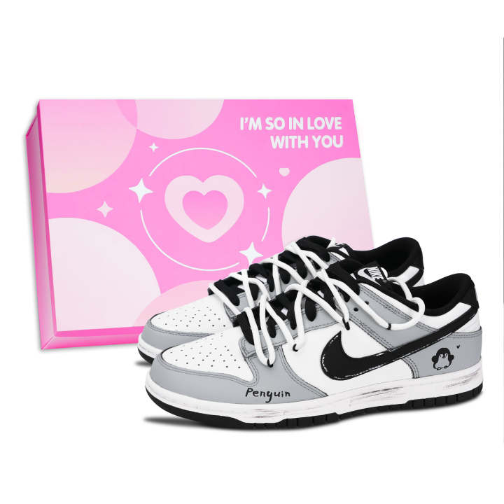 Nike Nike Dunk Skateboard Shoes Unisex Low Top White/Gray/Black