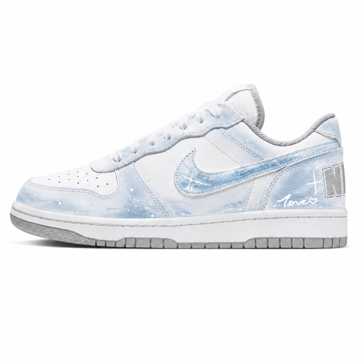 Nike Nike Big Skateboard Shoes Men's Low Top White, Blue