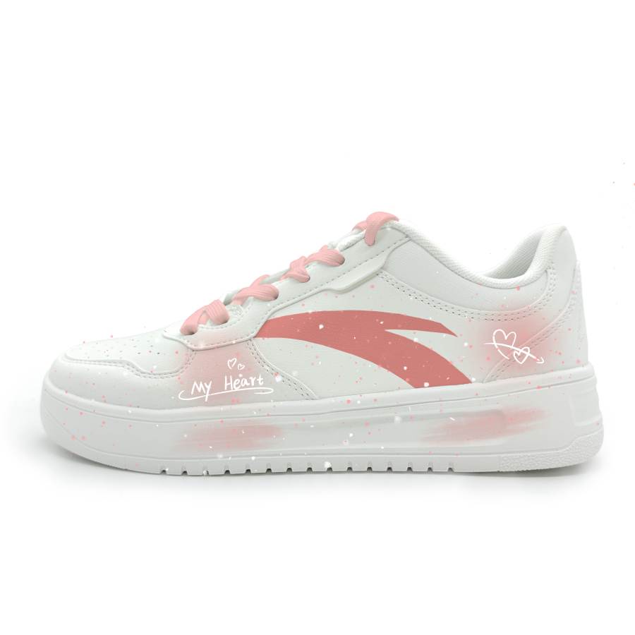ANTA Easy Skateboard Shoes Unisex Low Top Peach Pink Gradient Color Block