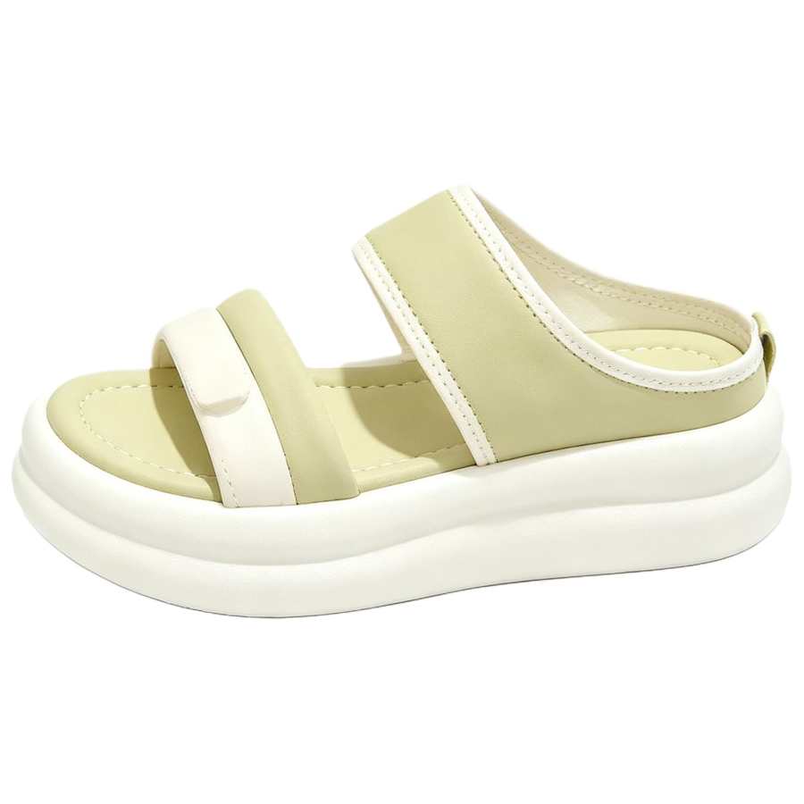 JBBCN Slide Slippers Women's Light Green Beige White