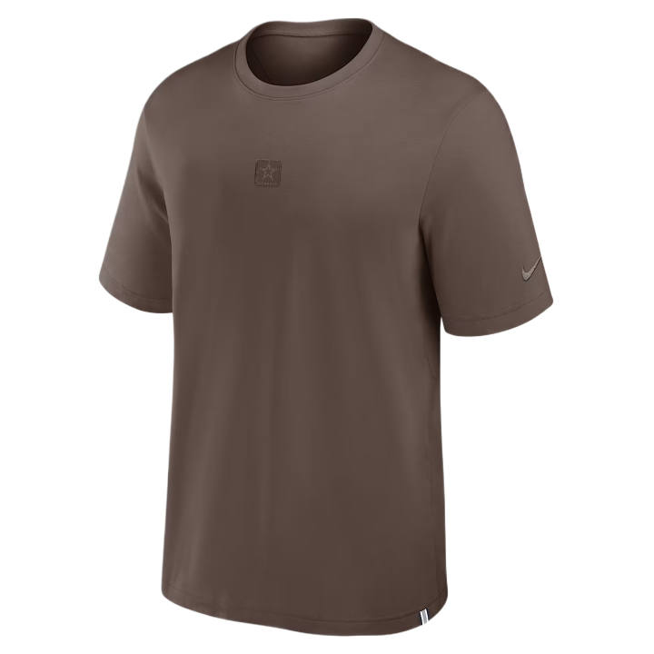 Nike Nike Dri FIT Primary T Shirts Men's Brown Crew Neck Moderate