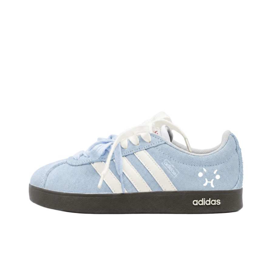 Adidas Adidas VL COURT 2.0 Skateboard Shoes Unisex Low Top Blue With White Lettering