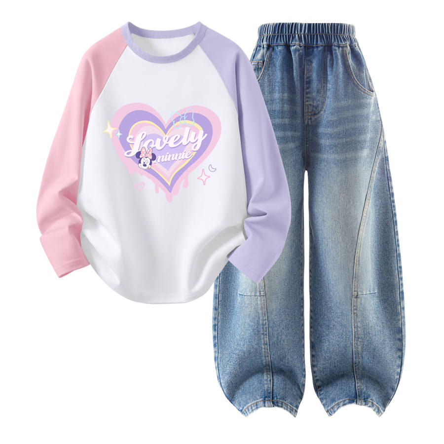 Disney Kids Casual Sportswear Crew Neck Thin Stretch Breathable