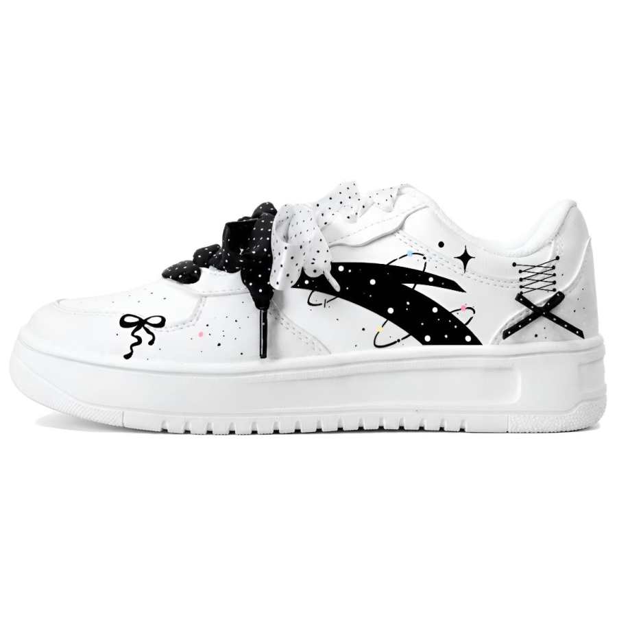 ANTA Easy Skateboard Shoes Women's Low Top White/Black/Silver