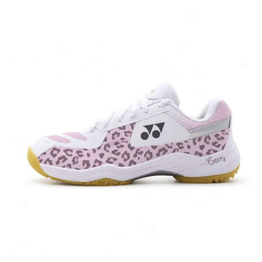 YONEX Power Cushion Badminton Shoes Unisex Low Top White Pink Leopard Print Colorway