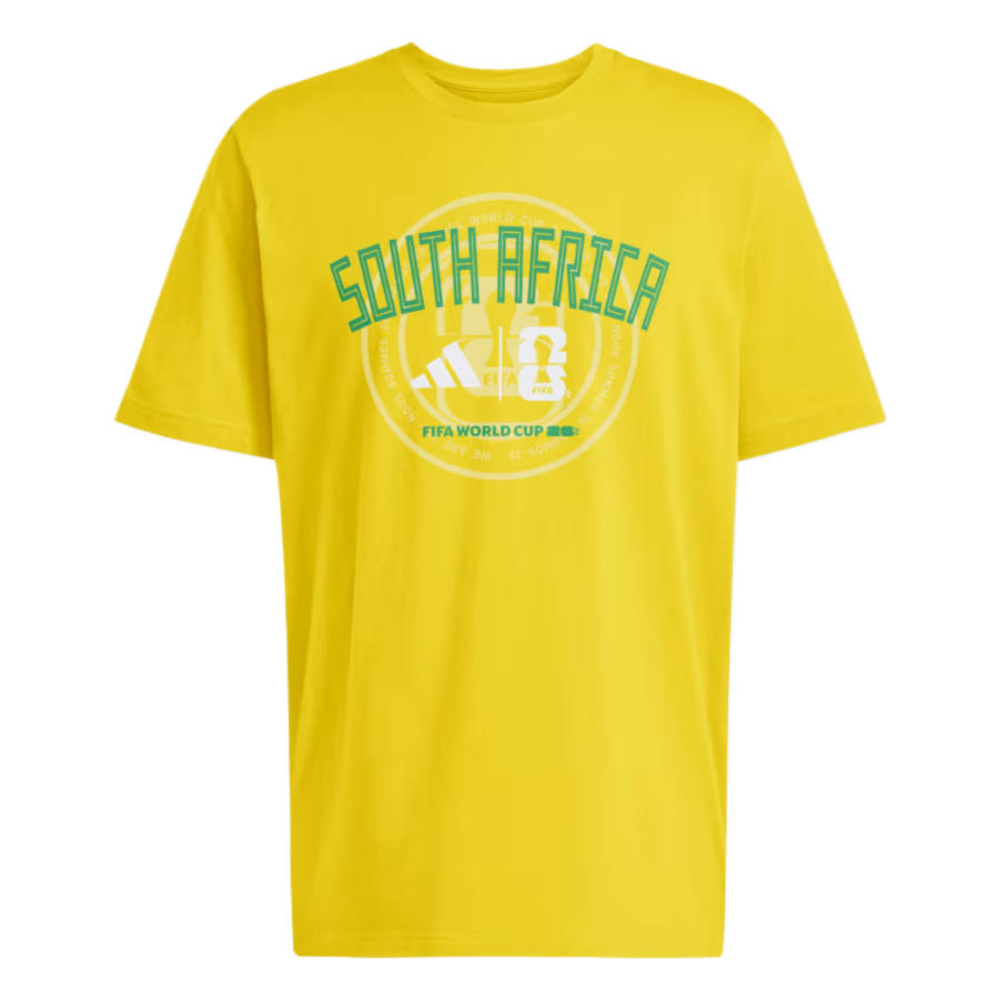Adidas Adidas FIFA World Cup T Shirts Men's Yellow Crew Neck Moderate