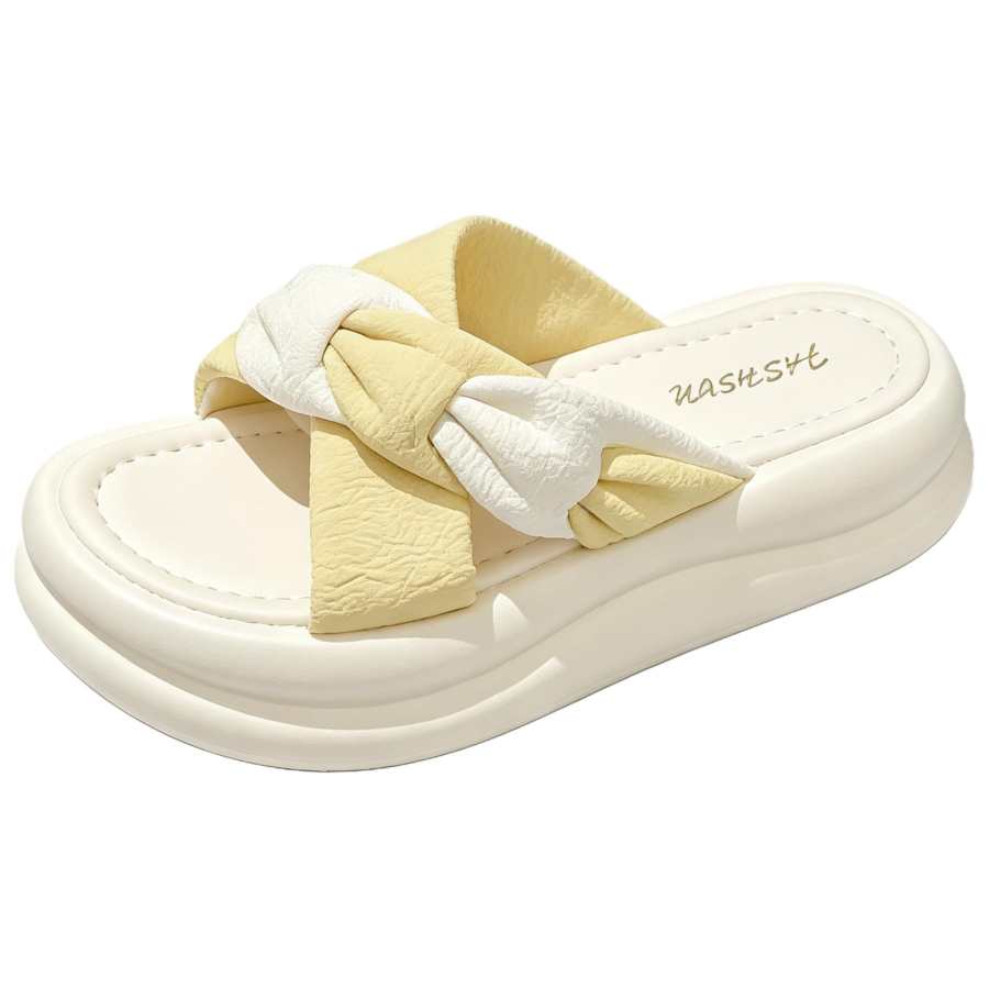 JBBCN JBBCN Slide Slippers Women's Yellow White Multicolor