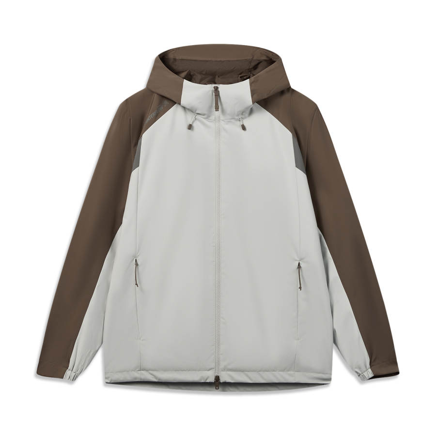 Li-Ning Li Ning Outdoor CF Tracing Trench Coats Men's Black Tea Brown/Quiet Gray Hooded Non Detachable Moderate Straight Fit