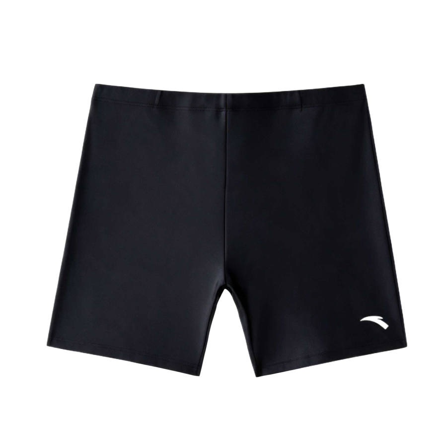 ANTA Swimming Shorts Men's Black Moderate Square Leg Swim Trunks