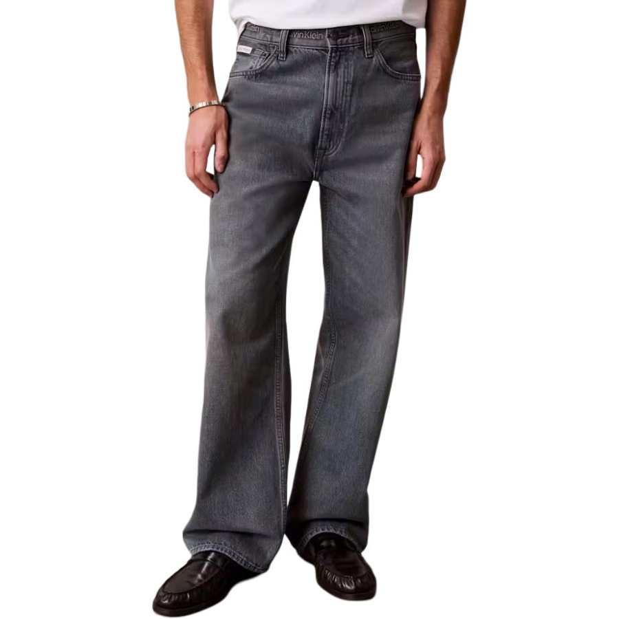 Calvin Klein Jeans Men's SCO Denim Black Gray Moderate Wide Leg Pants
