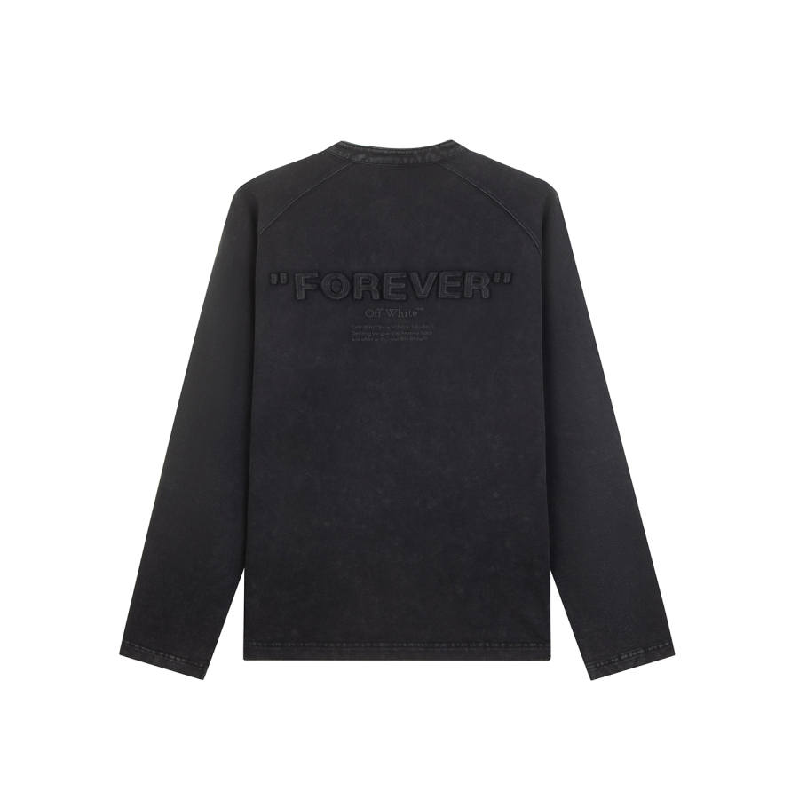 OFF-WHITE OFF WHITE T Shirts Men's Black Heavy Washed Henry Collar Moderate Straight Fit