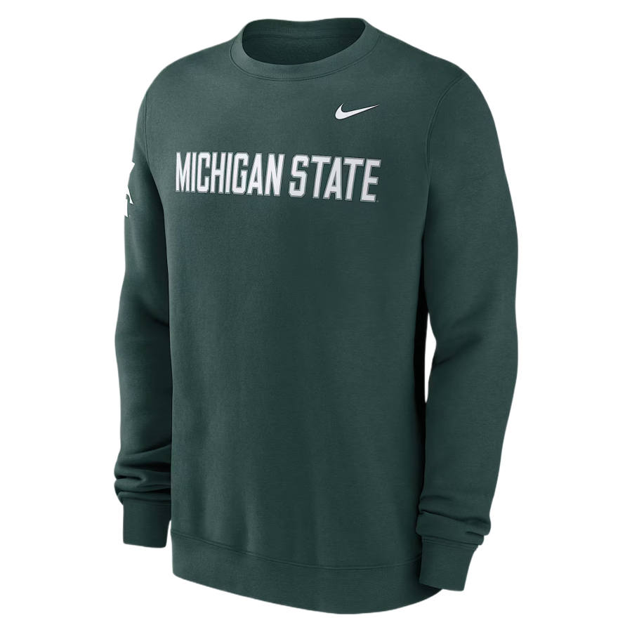 Nike Nike College Sweatshirts Men's Professional Green Crew Neck Moderate