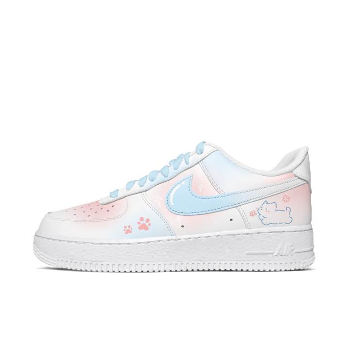 Nike Nike Air Force 1 Skateboard Shoes Men's Low Top Pink/Blue