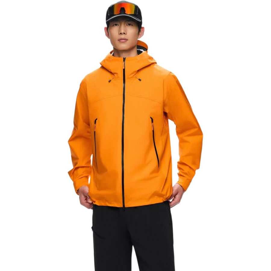 ANTA Windbreaker Jackets Men's Cinnabar Orange Hooded Non Detachable Moderate Straight Fit