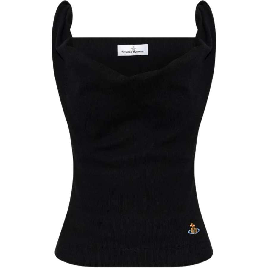 Vivienne Westwood Tank Tops Women's Black Crew Neck Moderate Nipped In Waist