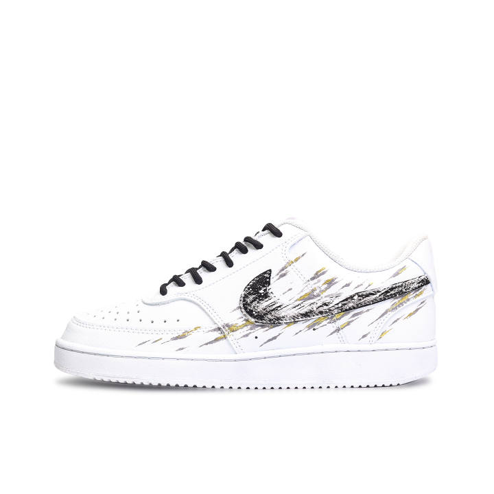 Nike Nike Court Vision 1 Skateboard Shoes Men's Low Top Black Gray Gold Graffiti Color Block