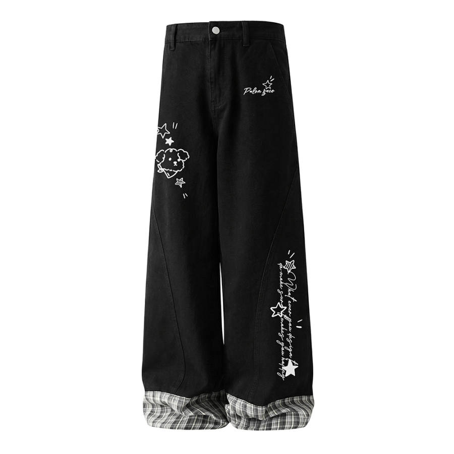 PAL ONGACO Jeans Unisex Moderate Wide Leg Pants