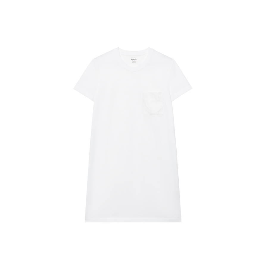 HERMES Short Sleeved Dress Women's White
