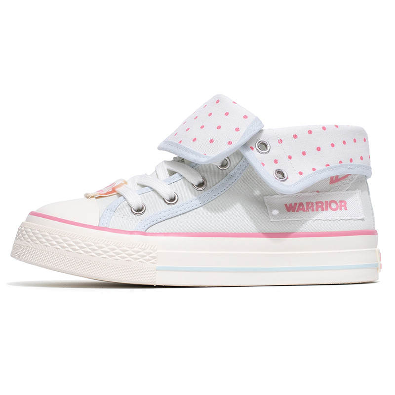 WARRIOR Canvas Shoes Women's Low Top Pink/Light Cyan/Black