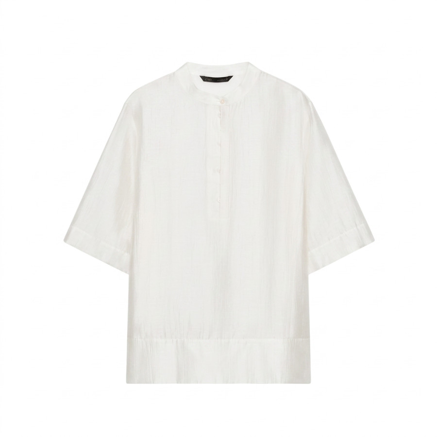 ZARA ZW Shirts Women's Frosted White Crew Neck
