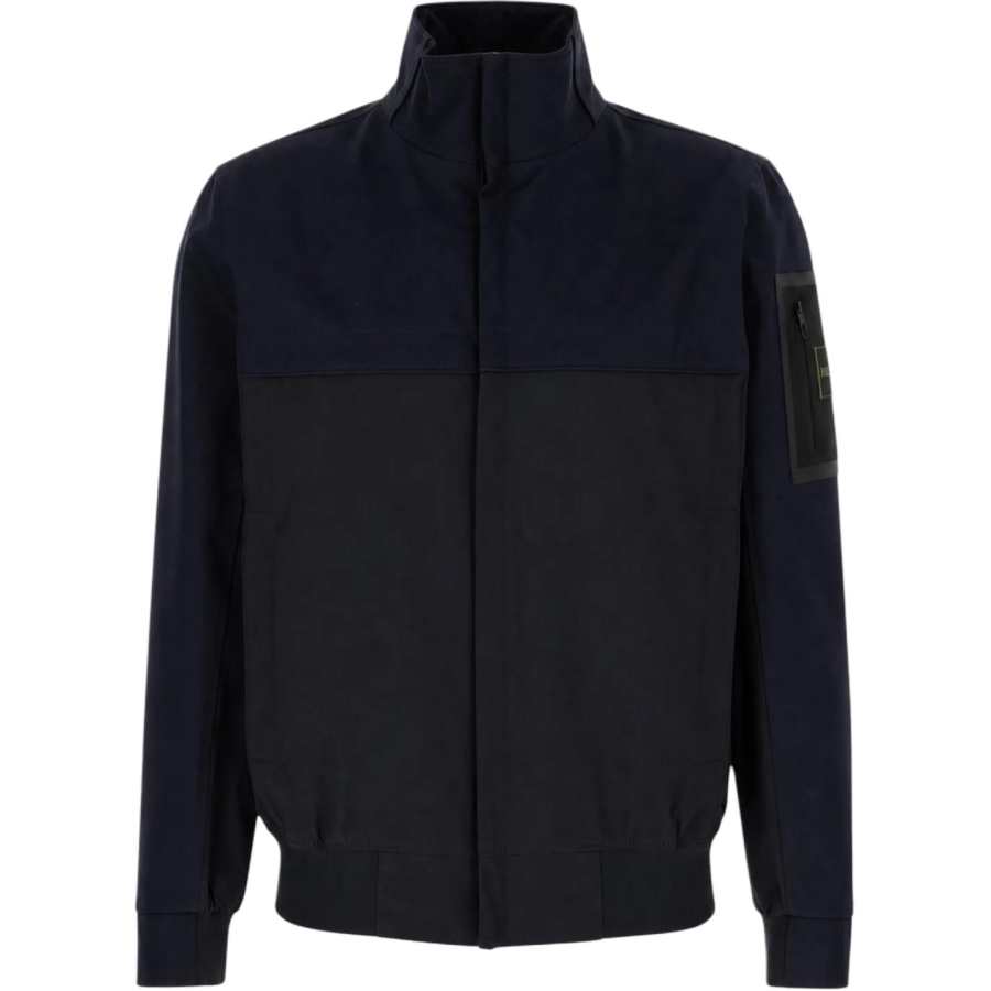 HUGO BOSS Jackets Men's Midnight Blue Turtleneck Moderate Straight Fit