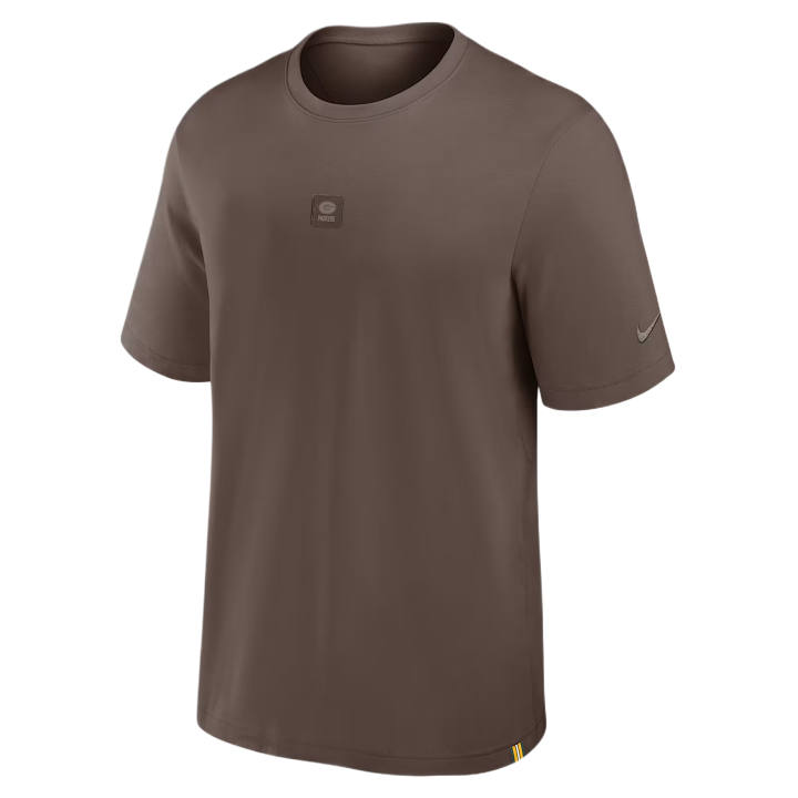 Nike Nike Dri FIT Primary T Shirts Men's Brown Crew Neck Moderate