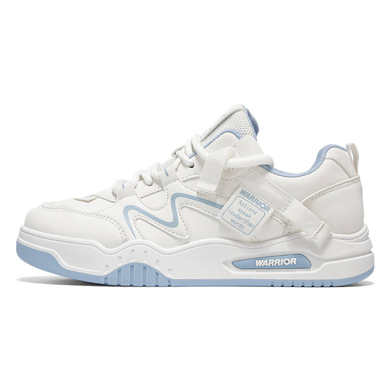 WARRIOR WARRIOR Skateboard Shoes Men's Low Top White/Light Blue