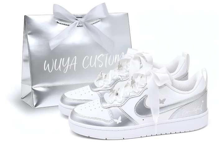 Nike Nike Court Borough Skateboard Shoes Unisex Low Top White/Silver