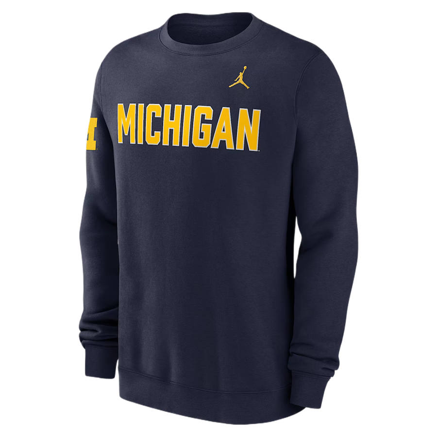 Jordan Jordan College Club Sweatshirts Men's Marine Blue Crew Neck Moderate