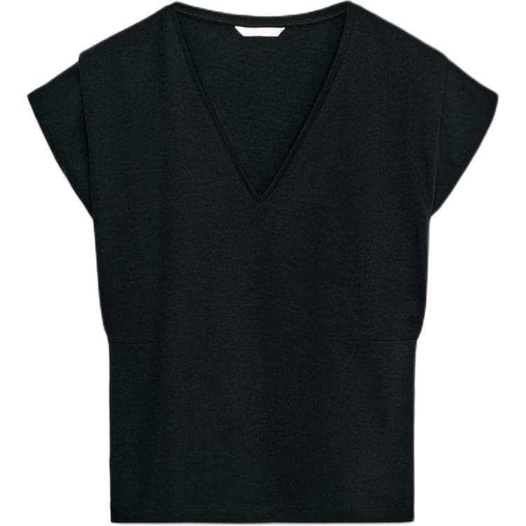 ZARA T Shirts Women's Black V Neck