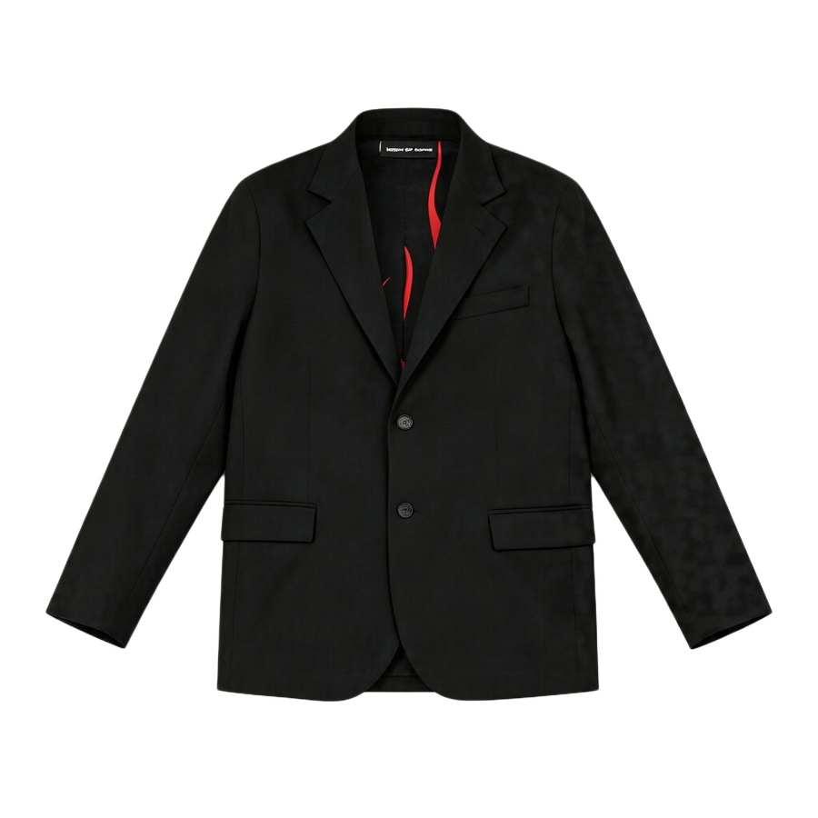 Vision Of Super Business Suits Unisex Black Suit Collar Moderate Straight Fit